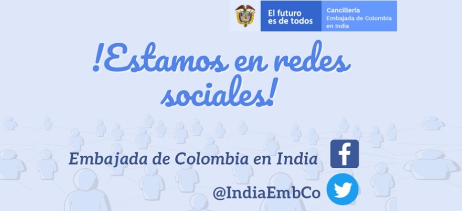 En los perfiles de la Embajada de Colombia en Twitter y Facebook se comparte información institucional, trámites y actividades 