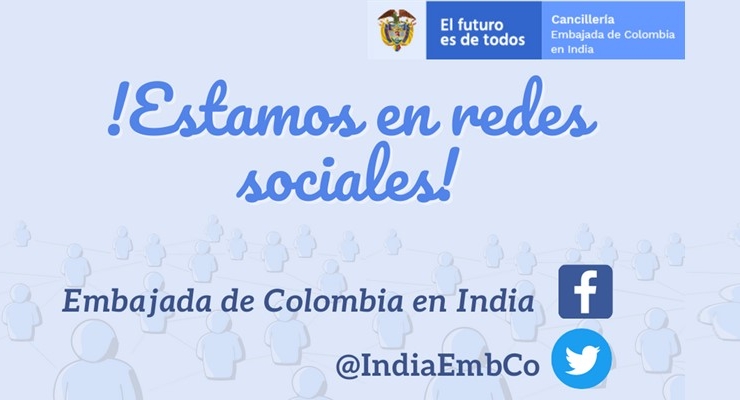 En los perfiles de la Embajada de Colombia en Twitter y Facebook se comparte información institucional, trámites y actividades 